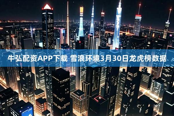 牛弘配资APP下载 雪浪环境3月30日龙虎榜数据