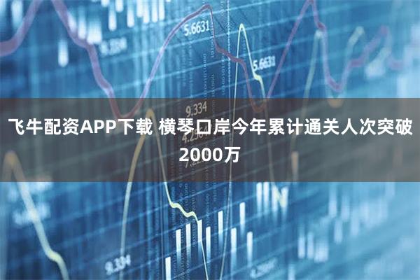 飞牛配资APP下载 横琴口岸今年累计通关人次突破2000万